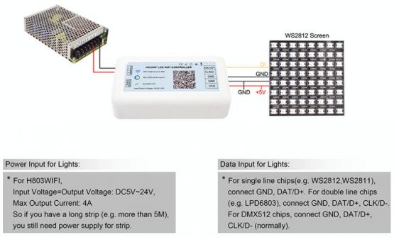 H803 WIFI LED WIFI denetleyici 2048 PİXEL